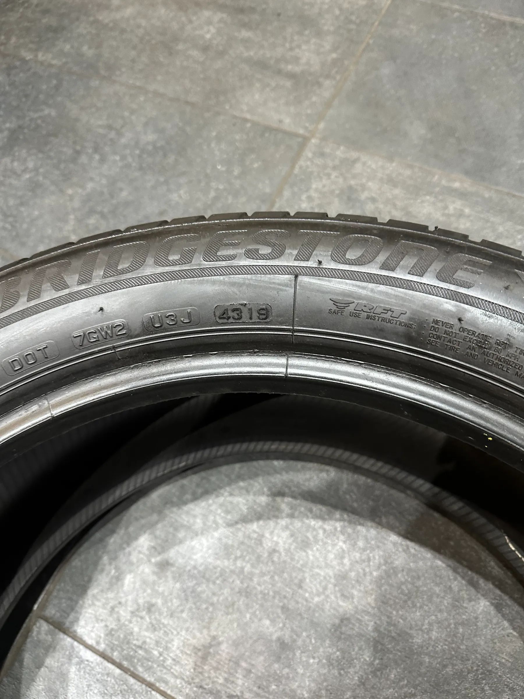 2x Winterreifen 245/50 R19 105VRF Bridgestone 2019 Runflat 5,5mm